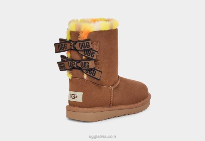 bērni UGG bailey bow plaid punk Z48J1773 kastanis