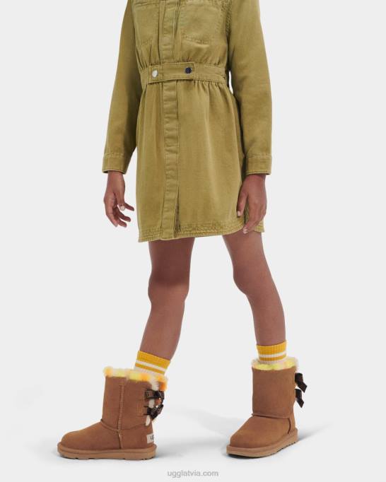 bērni UGG bailey bow plaid punk Z48J1773 kastanis