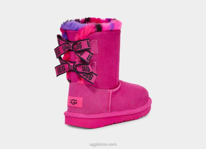 bērni UGG bailey bow plaid punk Z48J1774 klinšu roze
