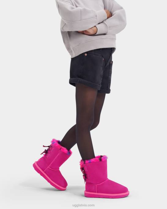bērni UGG bailey bow plaid punk Z48J1774 klinšu roze
