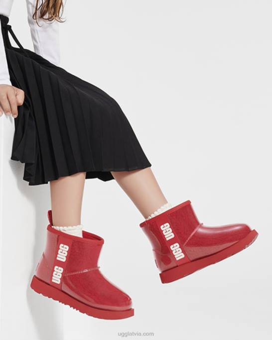 bērni UGG klasisks skaidrs mini ii Z48J1753 samba sarkana