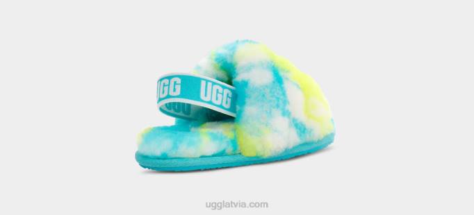 maziem bērniem UGG pūka jā slaids marmors Z48J1998 oāze zils/sērs