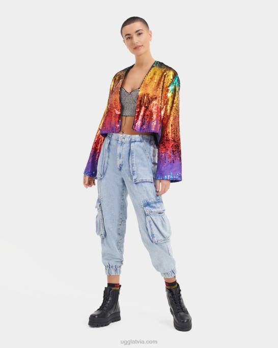 visi dzimumi UGG Chanley fliteru jakas lepnums Z48J124 varavīksne