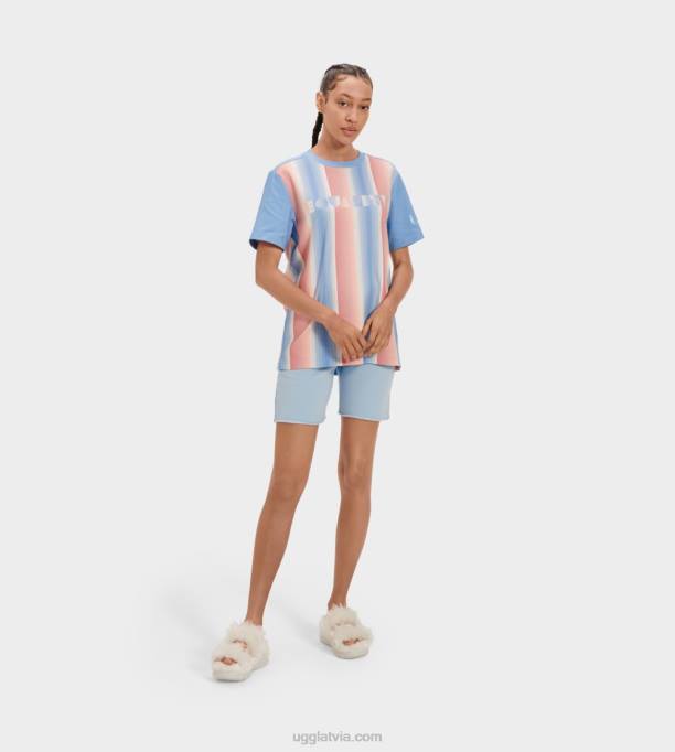 visi dzimumi UGG lepnuma logotipa t-ka Z48J2223 lepnuma svītras