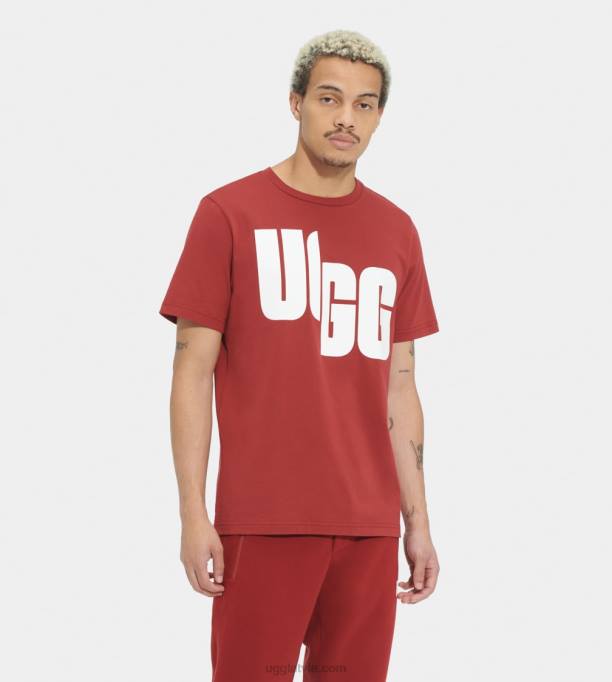 visi dzimumi UGG lielizmēra logo tee chopd Z48J1401 bagāts sarkans