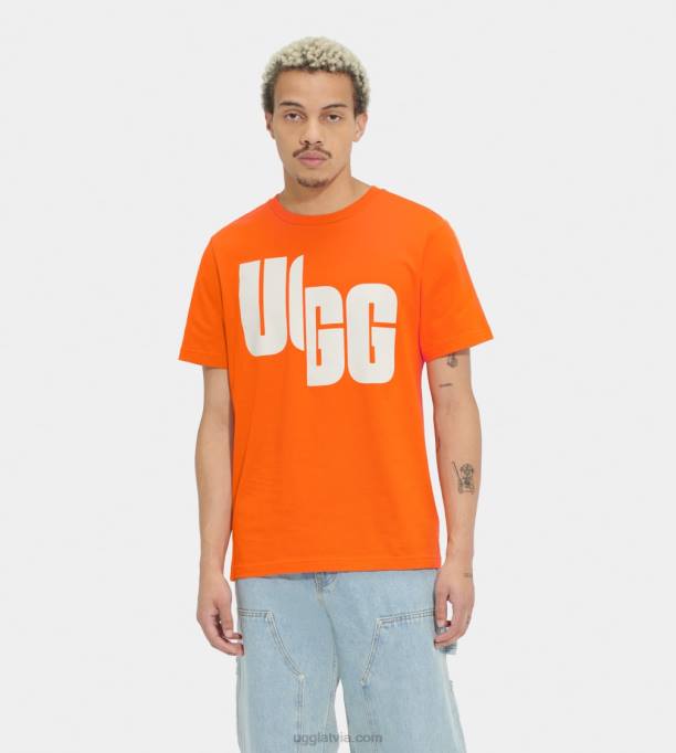 visi dzimumi UGG lielizmēra logo tee chopd Z48J1402 apelsīnu soda