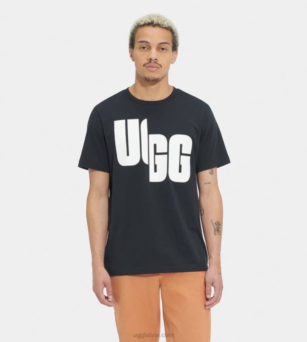 visi dzimumi UGG lielizmēra logo tee chopd Z48J2289 melns