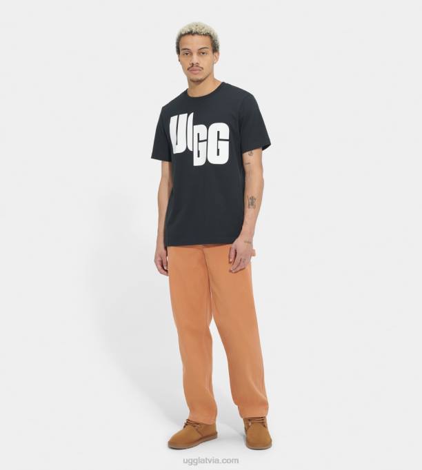 visi dzimumi UGG lielizmēra logo tee chopd Z48J2289 melns