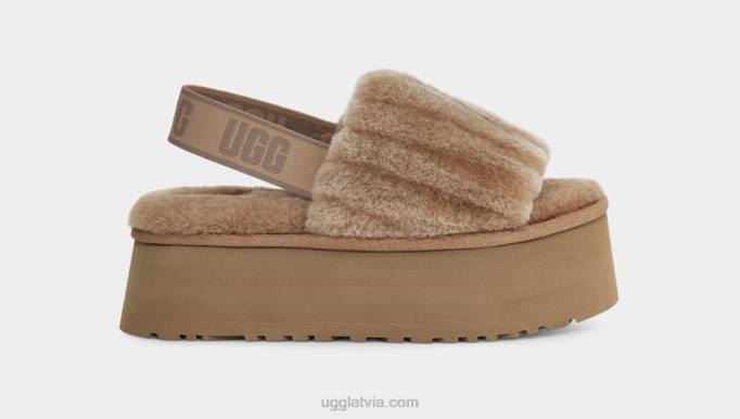 sievietes UGG disko šerpa velveta slidkalniņš Z48J55 kastanis