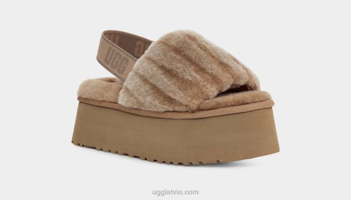 sievietes UGG disko šerpa velveta slidkalniņš Z48J55 kastanis