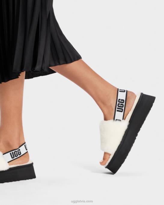 sievietes UGG disko slidkalniņš Z48J77 balts