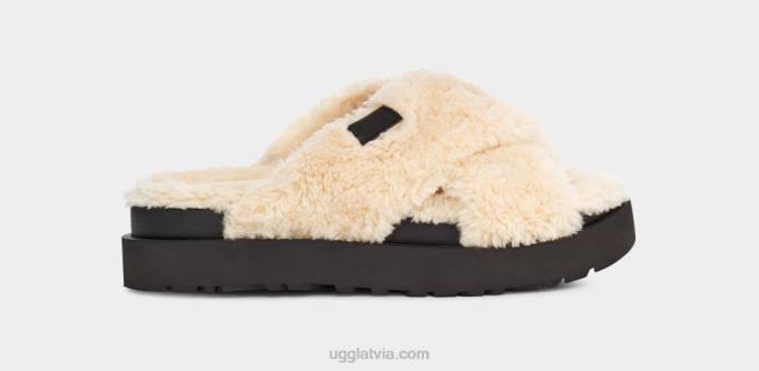 sievietes UGG fuzz cukura krusta slaids Z48J477 dabīgs/melns