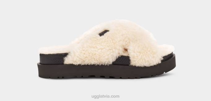 sievietes UGG fuzz cukura krusta slaids Z48J830 dabīgs/melns