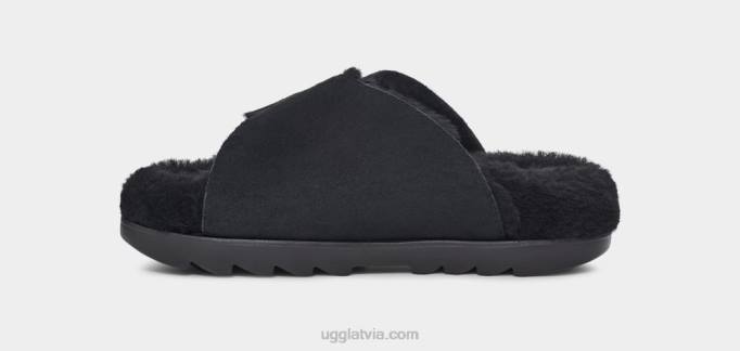 sievietes UGG izbīdāma sprādze Z48J787 melna zamšāda