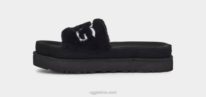 sievietes UGG laton kažokādas slidkalniņš Z48J829 melns