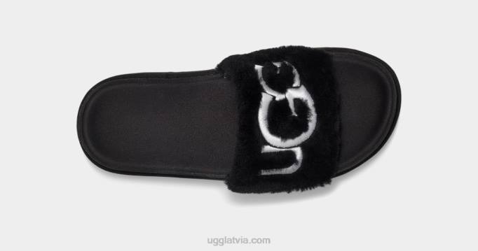 sievietes UGG laton kažokādas slidkalniņš Z48J829 melns