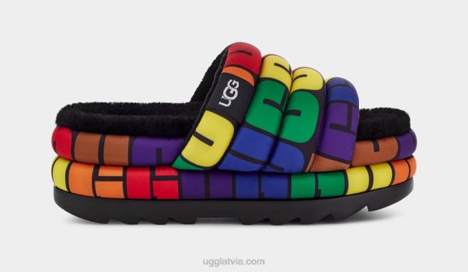 sievietes UGG lepnuma slaids Z48J604 varavīksnes logotips