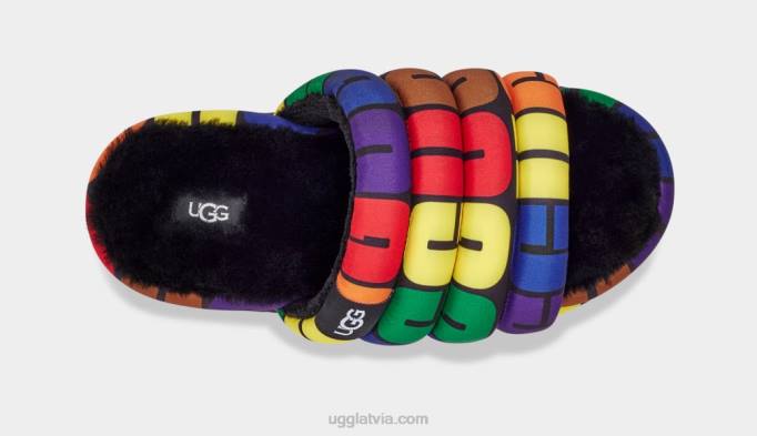 sievietes UGG lepnuma slaids Z48J604 varavīksnes logotips