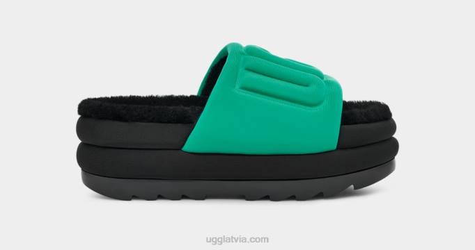 sievietes UGG maxi grafiskais slaids Z48J758 smaragda zaļš/melns