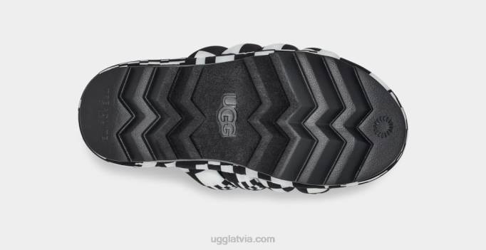 sievietes UGG maxi pārbauda slaidu Z48J59 melns balts