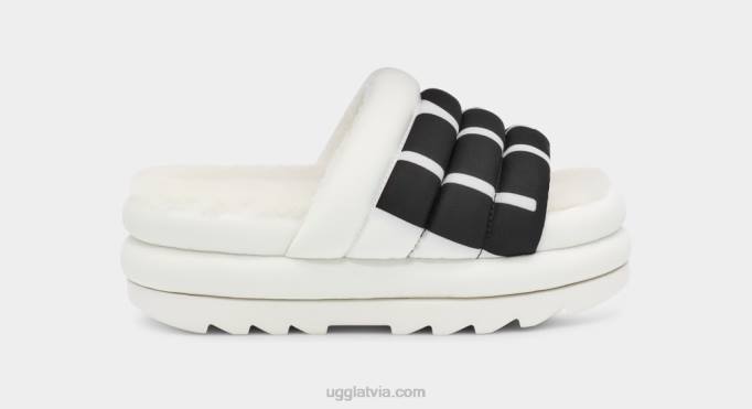 sievietes UGG maxi slide logo Z48J2140 balts