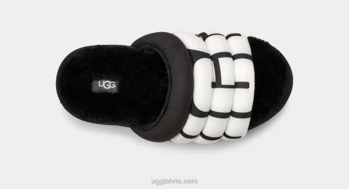 sievietes UGG maxi slide logo Z48J706 melns