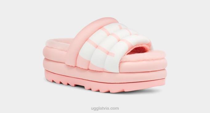 sievietes UGG maxi slide logo Z48J707 rozā ķemmīšgliemene