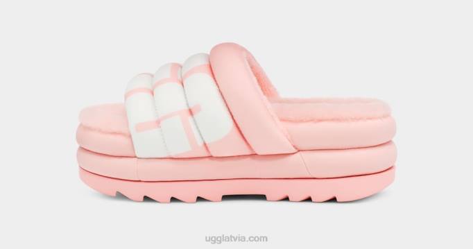 sievietes UGG maxi slide logo Z48J707 rozā ķemmīšgliemene