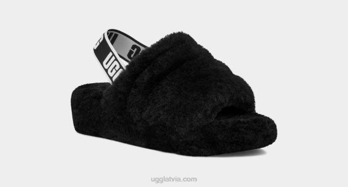 sievietes UGG pūka jā slaids Z48J713 melns