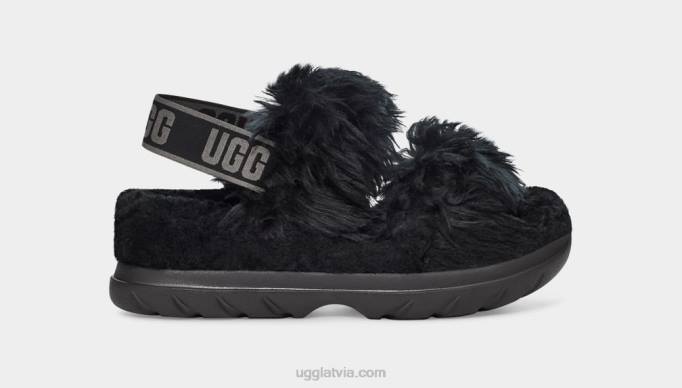 sievietes UGG pūkains cukura sandales Z48J740 melns