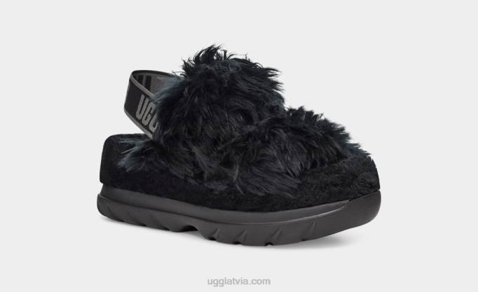 sievietes UGG pūkains cukura sandales Z48J740 melns