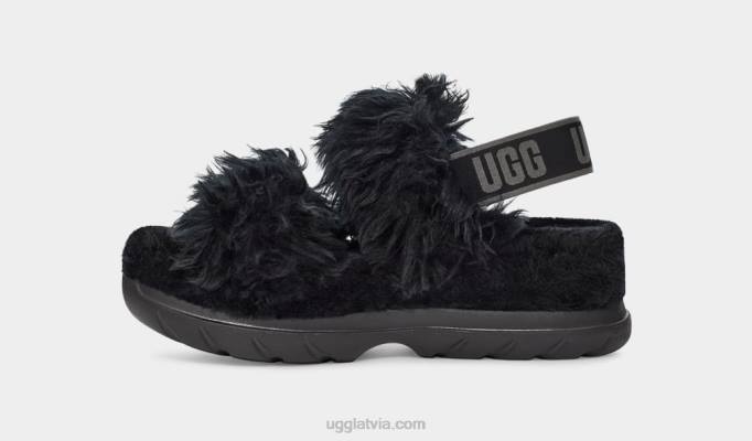 sievietes UGG pūkains cukura sandales Z48J740 melns