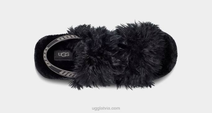 sievietes UGG pūkains cukura sandales Z48J740 melns