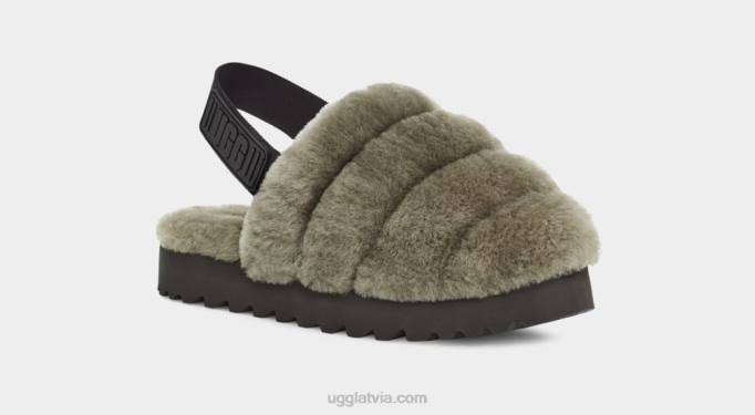 sievietes UGG super pūkaina čība Z48J801 dedzināta olīve