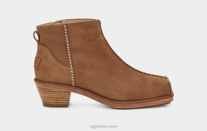 sievietes UGG + eckhaus latta bloks kovboju zābaks Z48J26 kastanis