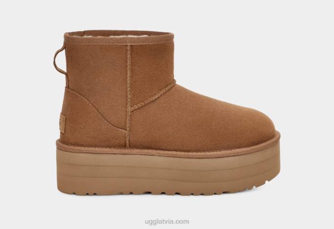 sievietes UGG klasiska mini platforma Z48J348 kastanis