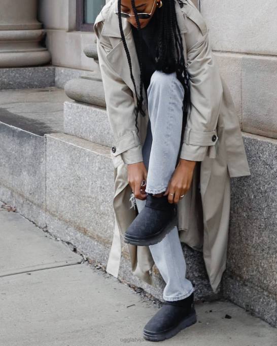 sievietes UGG klasiska ultra mini monogramma Z48J2136 melns