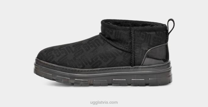 sievietes UGG klasiska ultra mini monogramma Z48J2136 melns