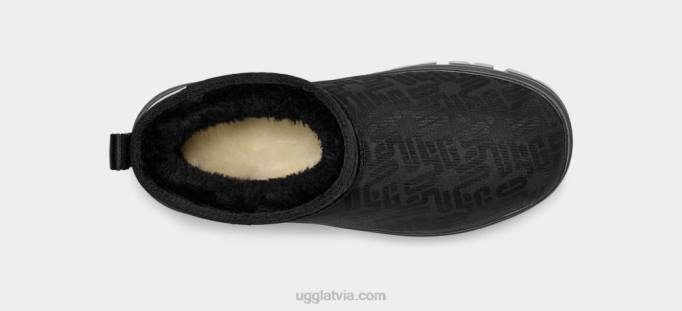 sievietes UGG klasiska ultra mini monogramma Z48J2136 melns