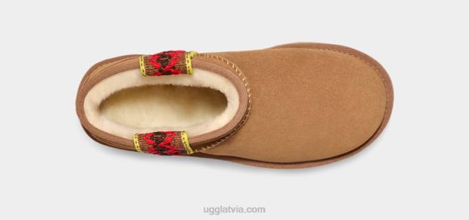 sievietes UGG klasiska ultra mini pinuma platforma Z48J656 kastanis