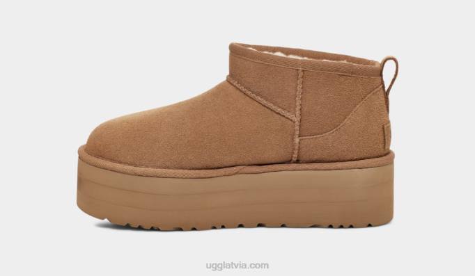 sievietes UGG klasiska ultra mini platforma Z48J588 kastanis