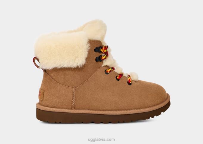 sievietes UGG klasiskas mini kalnu mežģīnes Z48J532 kastanis