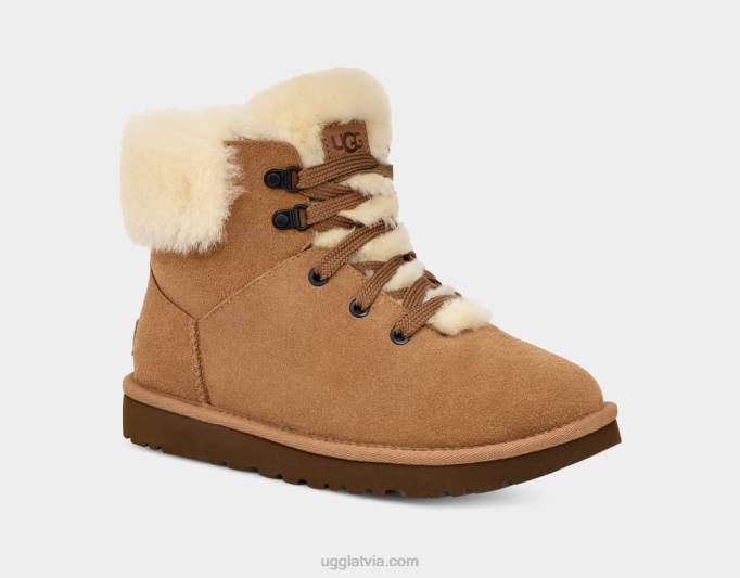 sievietes UGG klasiskas mini kalnu mežģīnes Z48J532 kastanis