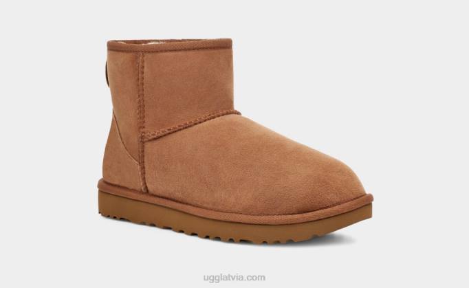 sievietes UGG klasisks mini ii zābaks Z48J473 kastanis