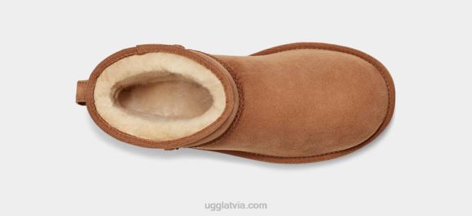 sievietes UGG klasisks mini ii zābaks Z48J473 kastanis