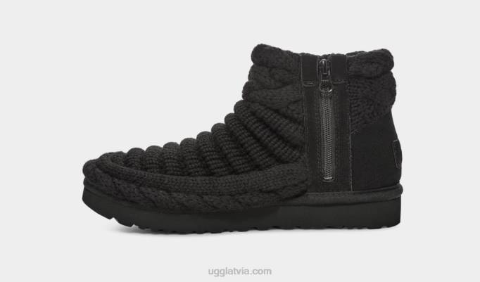 sievietes UGG klasisks mini kupls adījums Z48J702 melns
