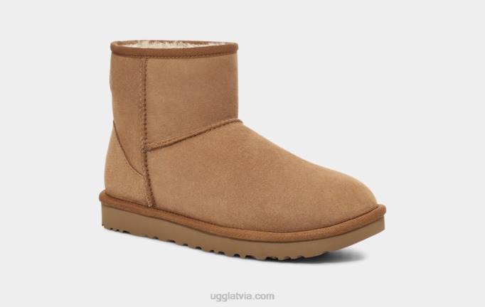 sievietes UGG klasisks mini reģenerācija Z48J5 kastanis
