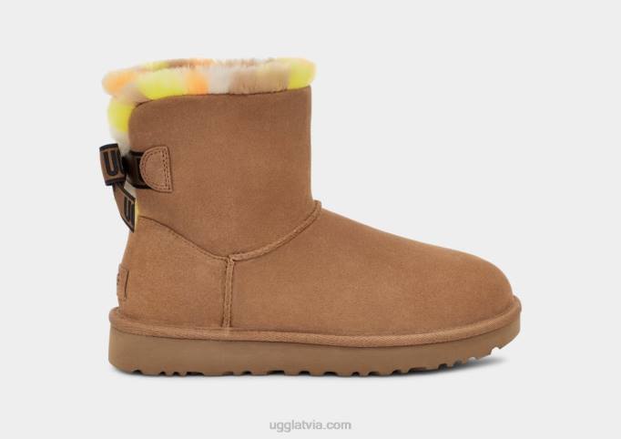 sievietes UGG mini bailey bow plaid punk Z48J859 kastanis