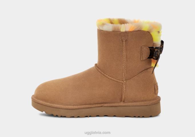 sievietes UGG mini bailey bow plaid punk Z48J859 kastanis