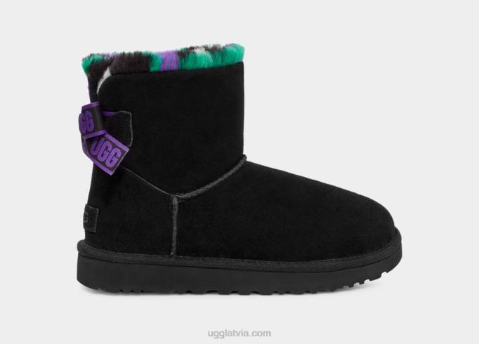 sievietes UGG mini bailey bow plaid punk Z48J860 melns
